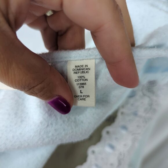 Vintage Victoria's Secret Nightgown X Large Blue Prairie Long Cottagecore - Picture 10 of 11